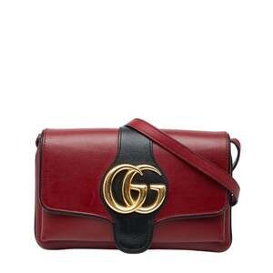 GUCCI Black Leather GG Marmont Shoulder Bag